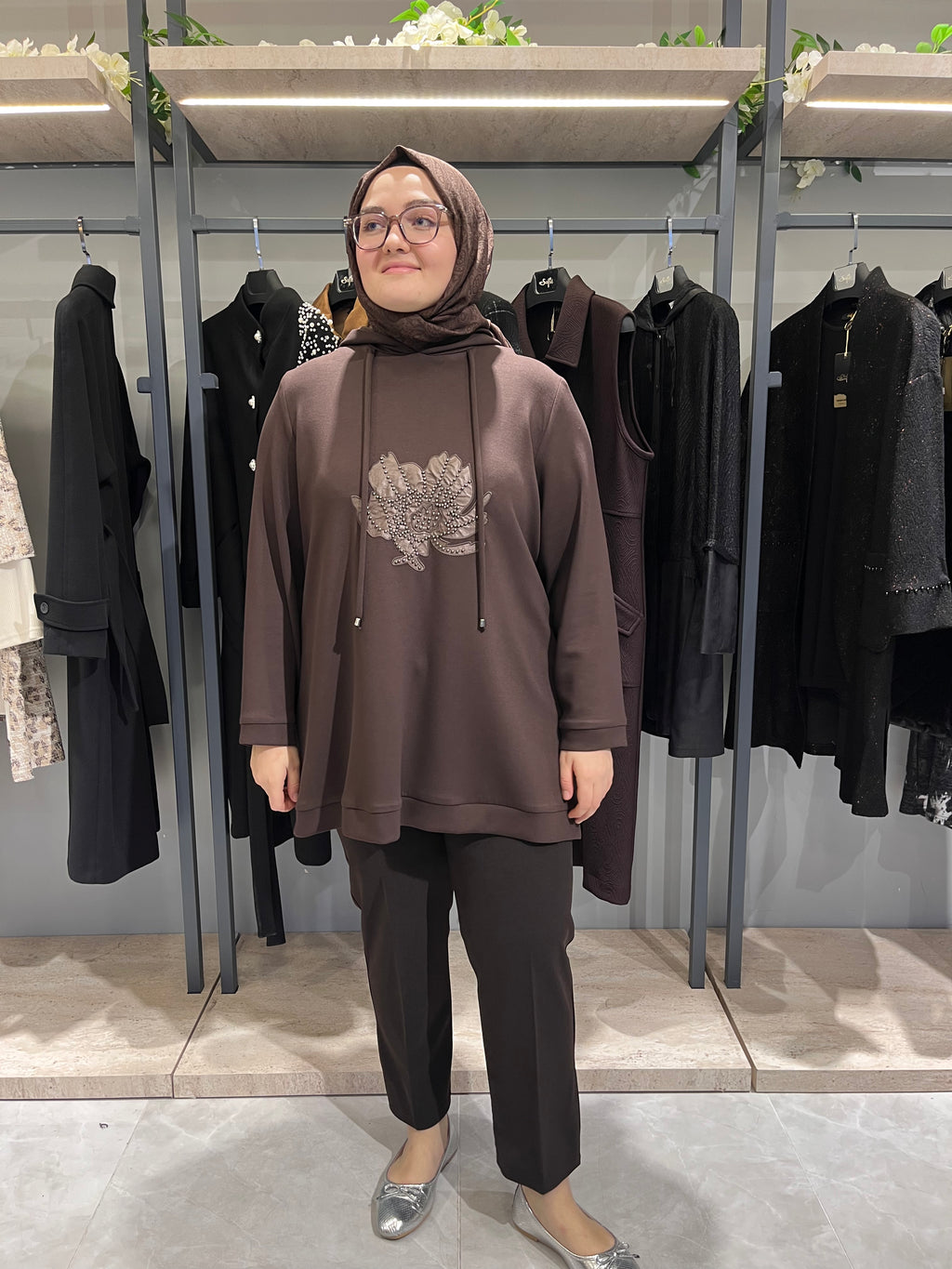 Önü Baskılı Kapüşonlu Oysho Sweatshirt - 26034