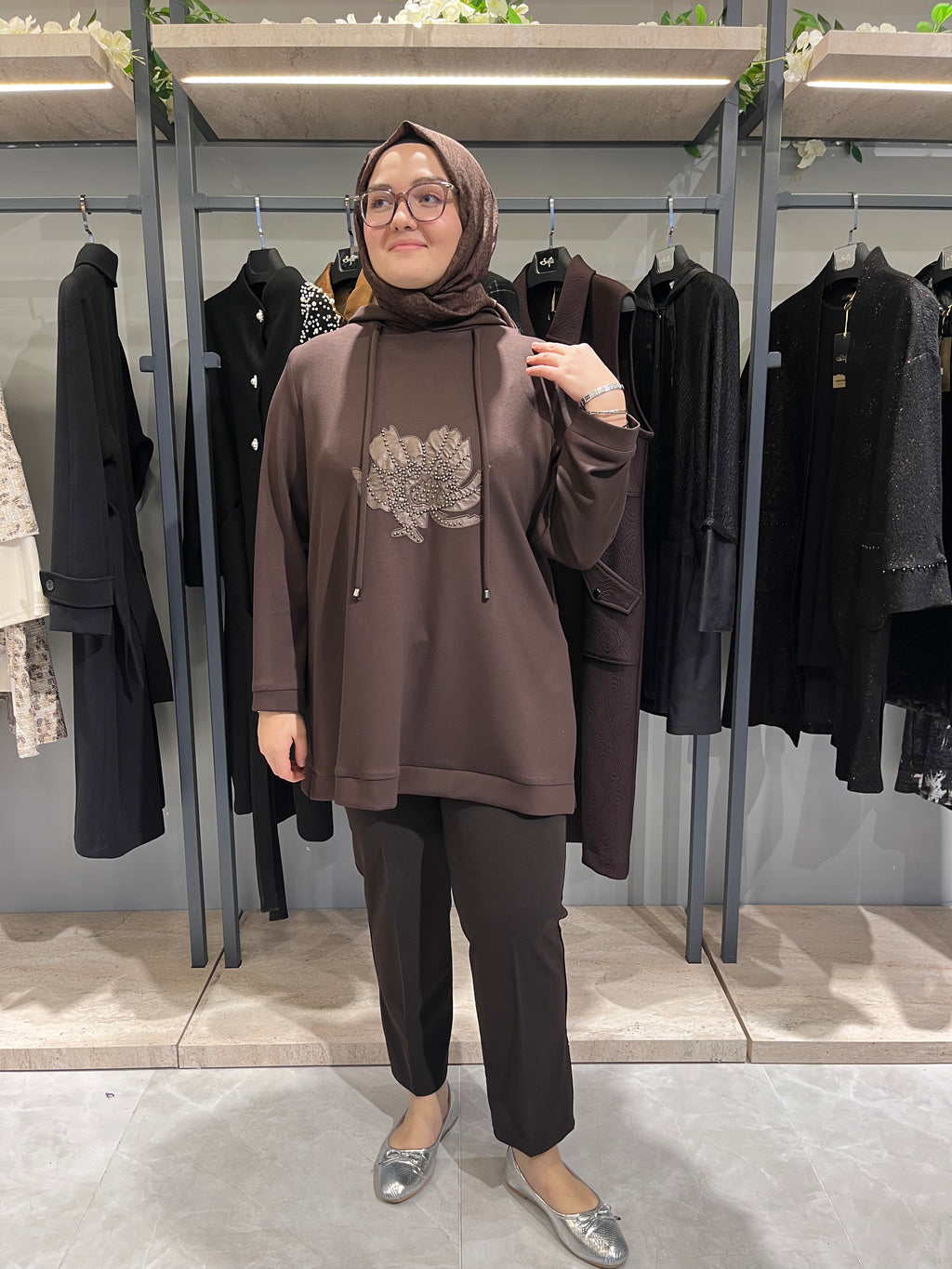 Önü Baskılı Kapüşonlu Oysho Sweatshirt - 26034