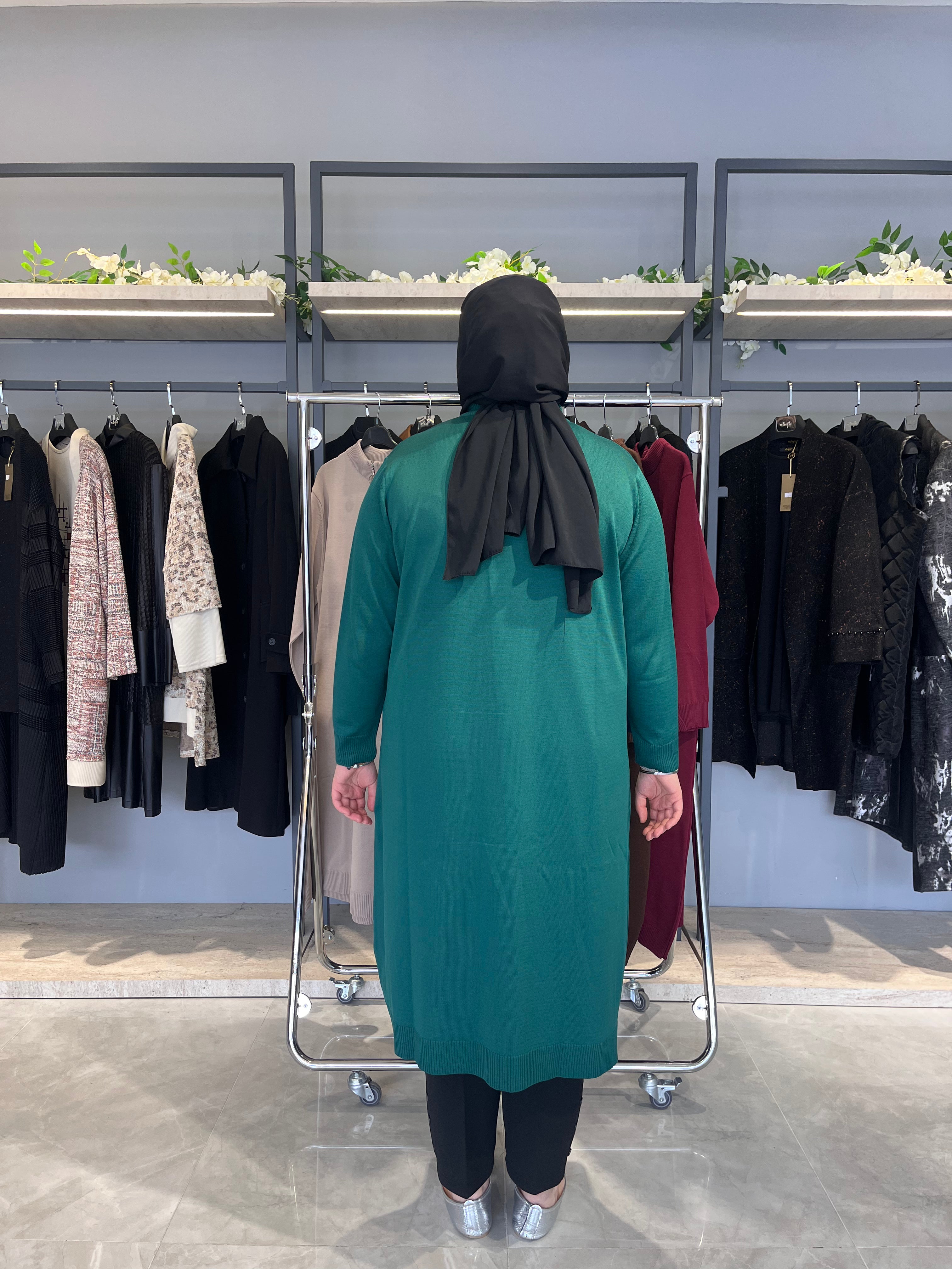 Yarım Fermuarlı Standart Triko Tunik - 4738