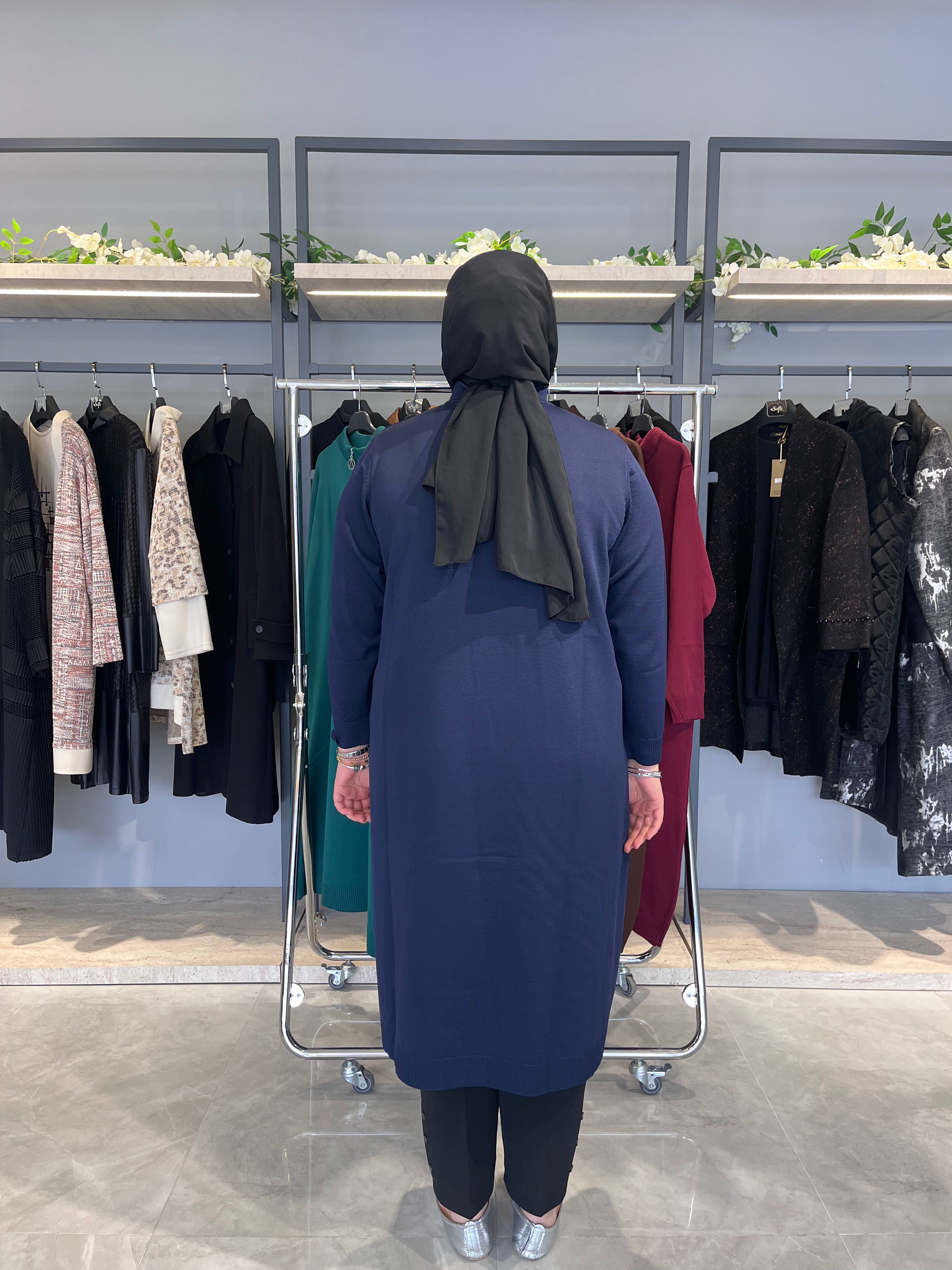 Yarım Fermuarlı Standart Triko Tunik - 4738