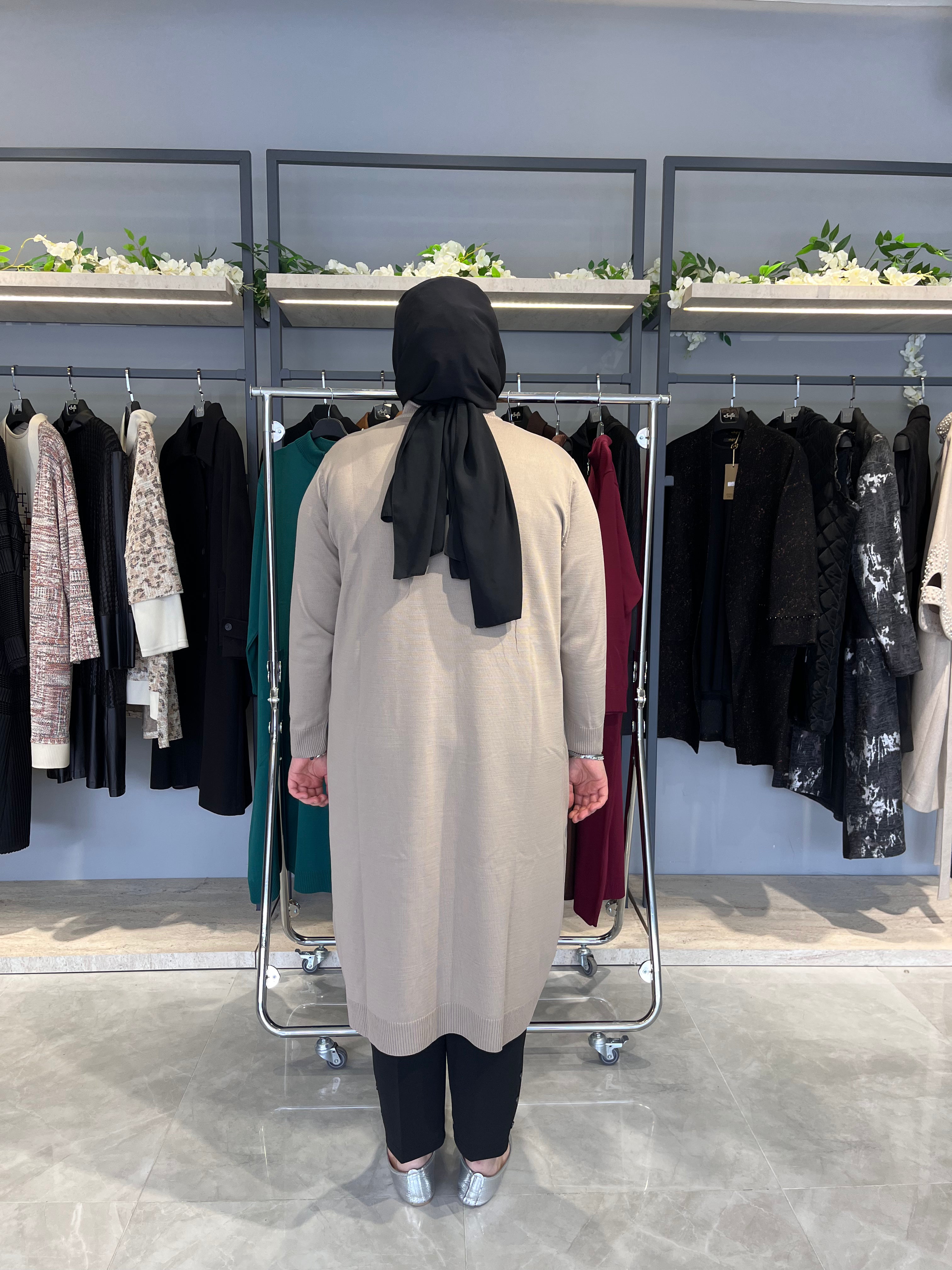 Yarım Fermuarlı Standart Triko Tunik - 4738