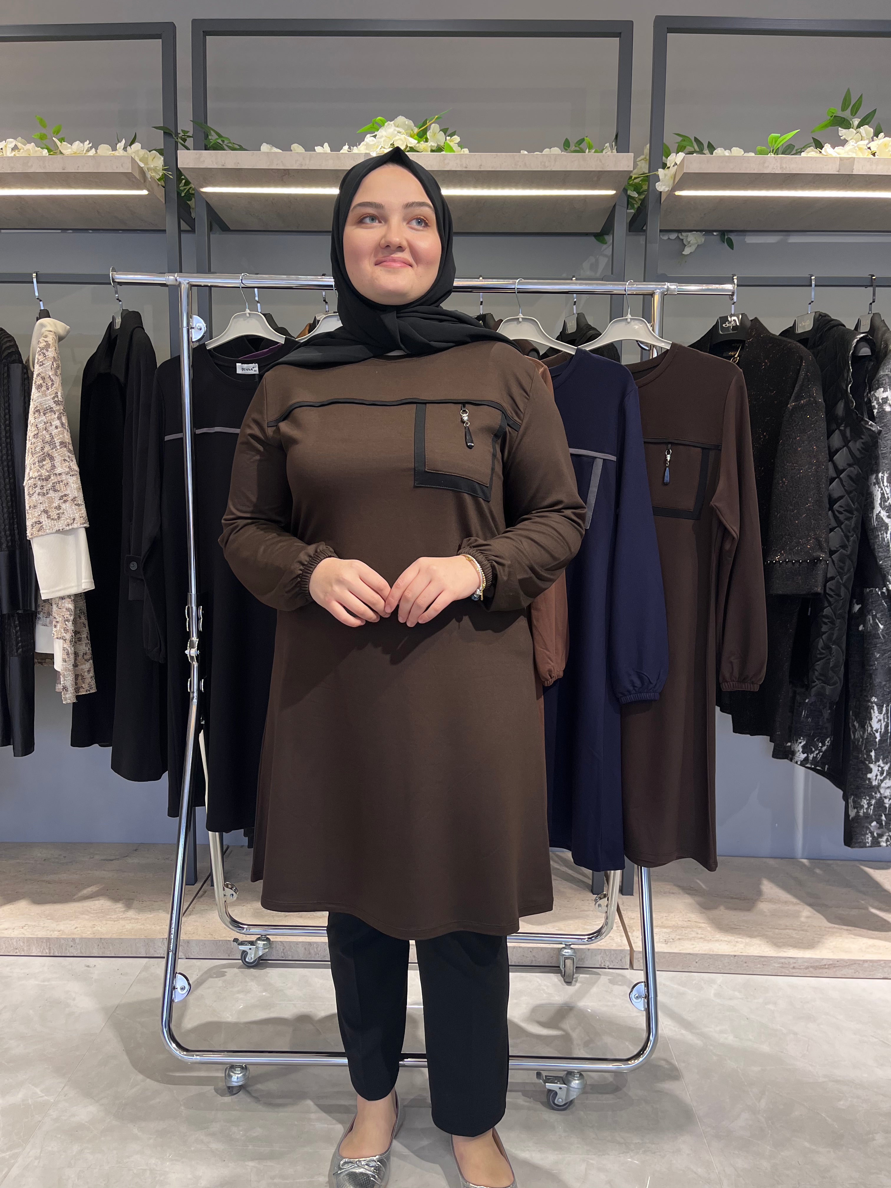 Cep Aksesuarlı Günlük Tunik - 7319