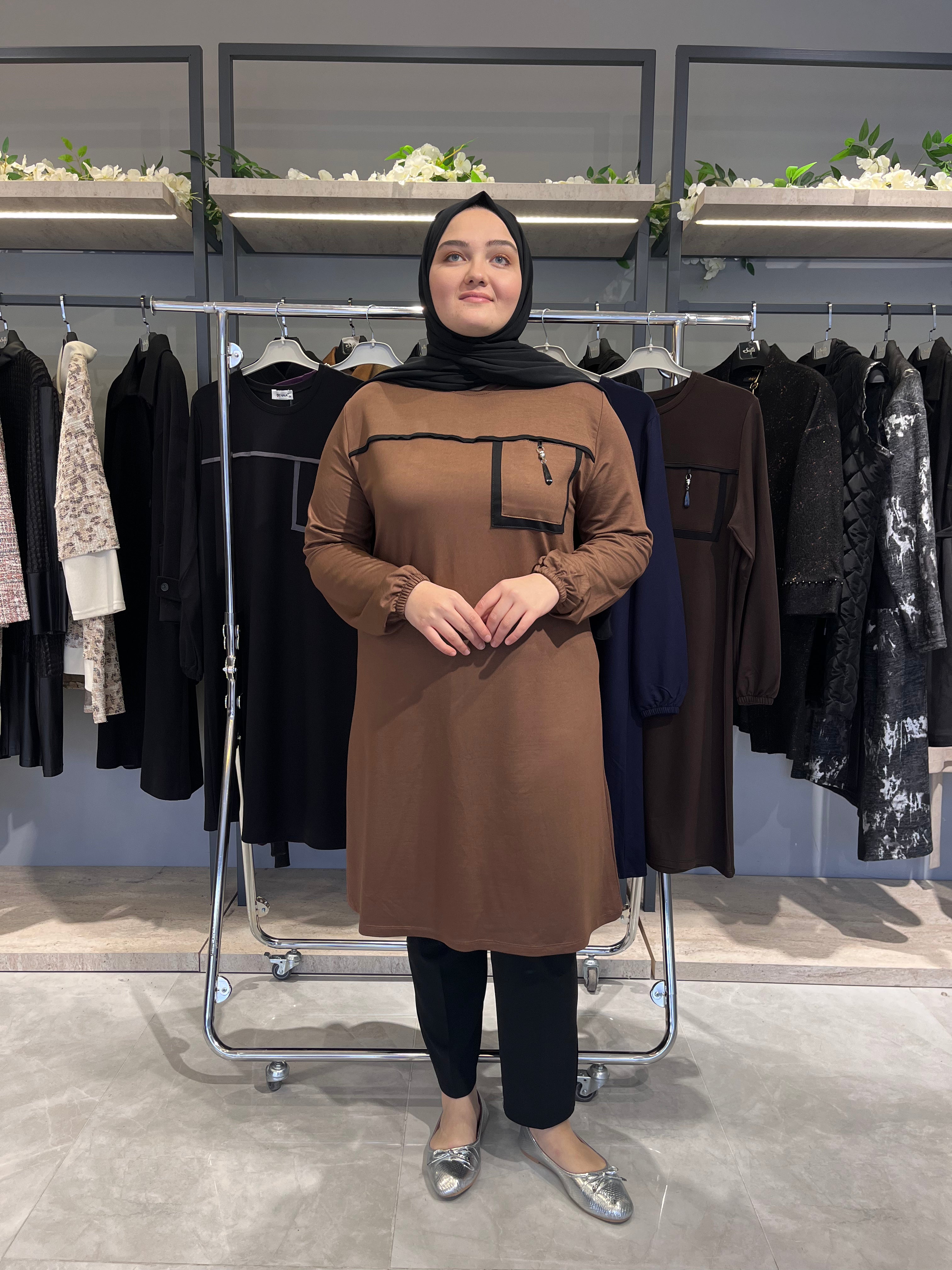 Cep Aksesuarlı Günlük Tunik - 7319