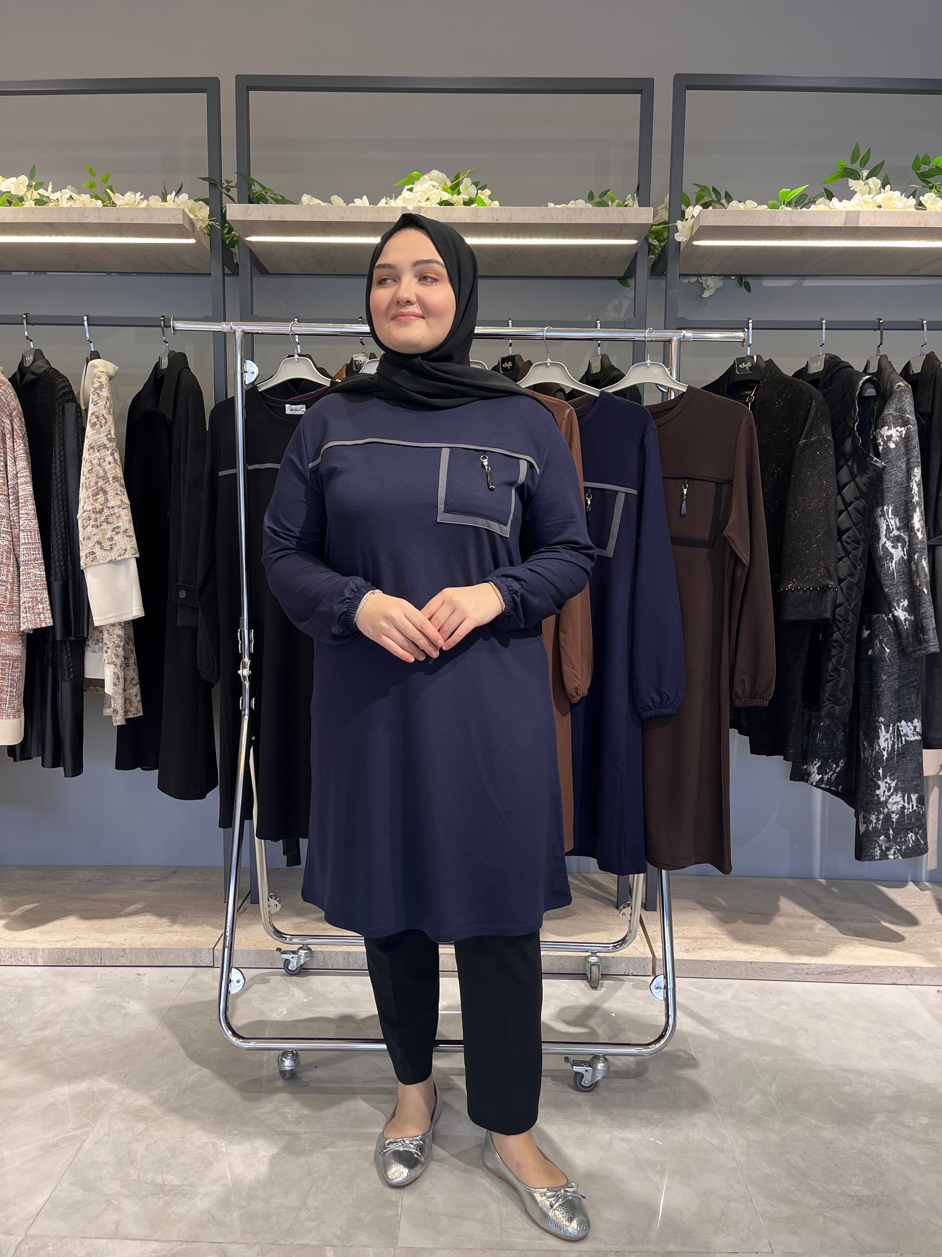 Cep Aksesuarlı Günlük Tunik - 7319