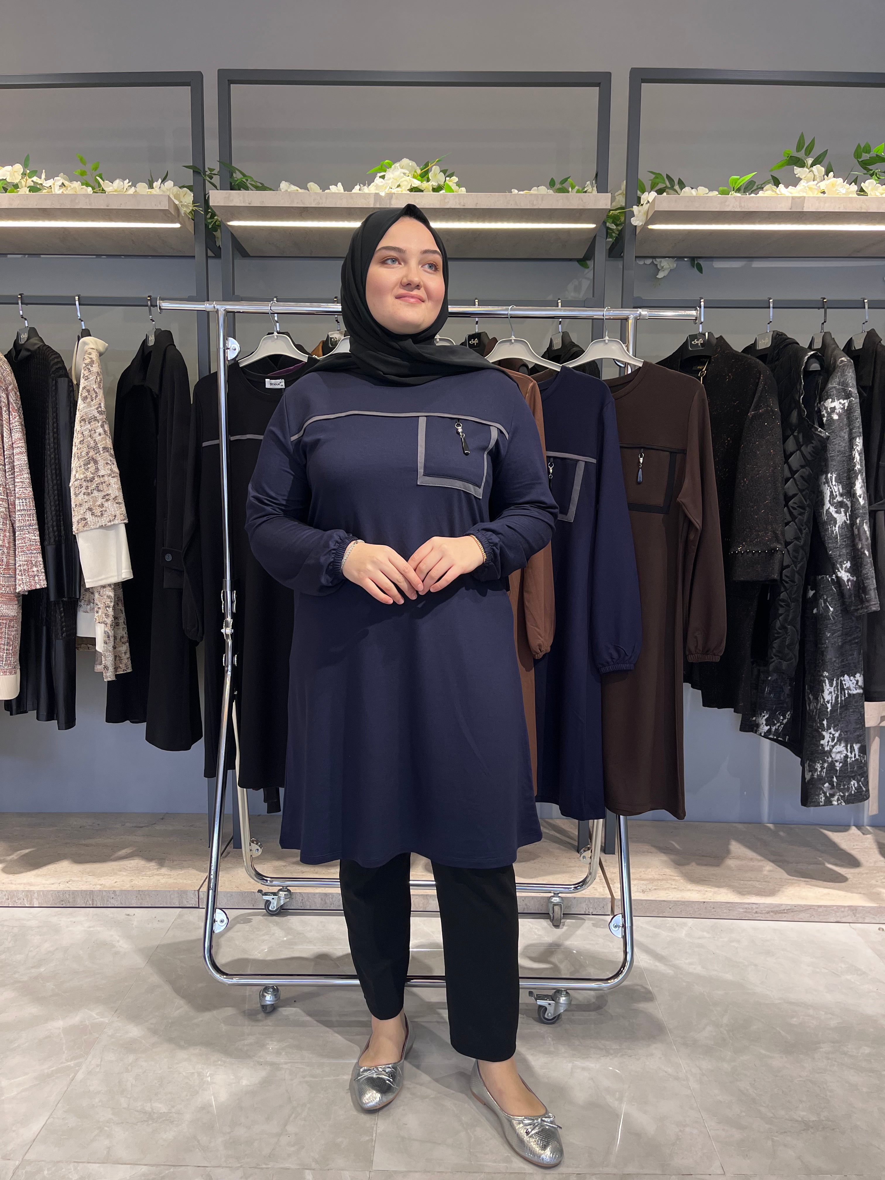 Cep Aksesuarlı Günlük Tunik - 7319