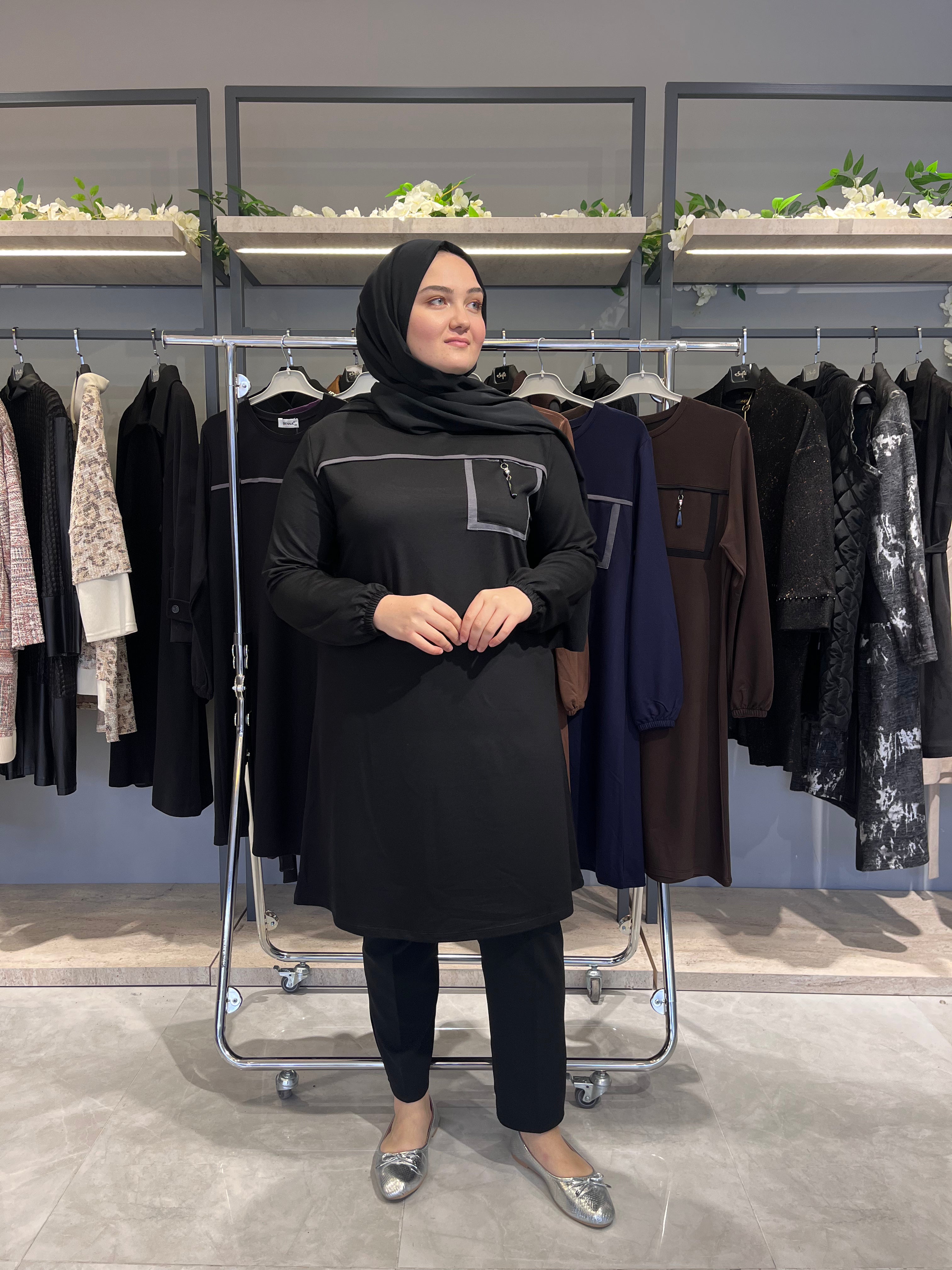 Cep Aksesuarlı Günlük Tunik - 7319