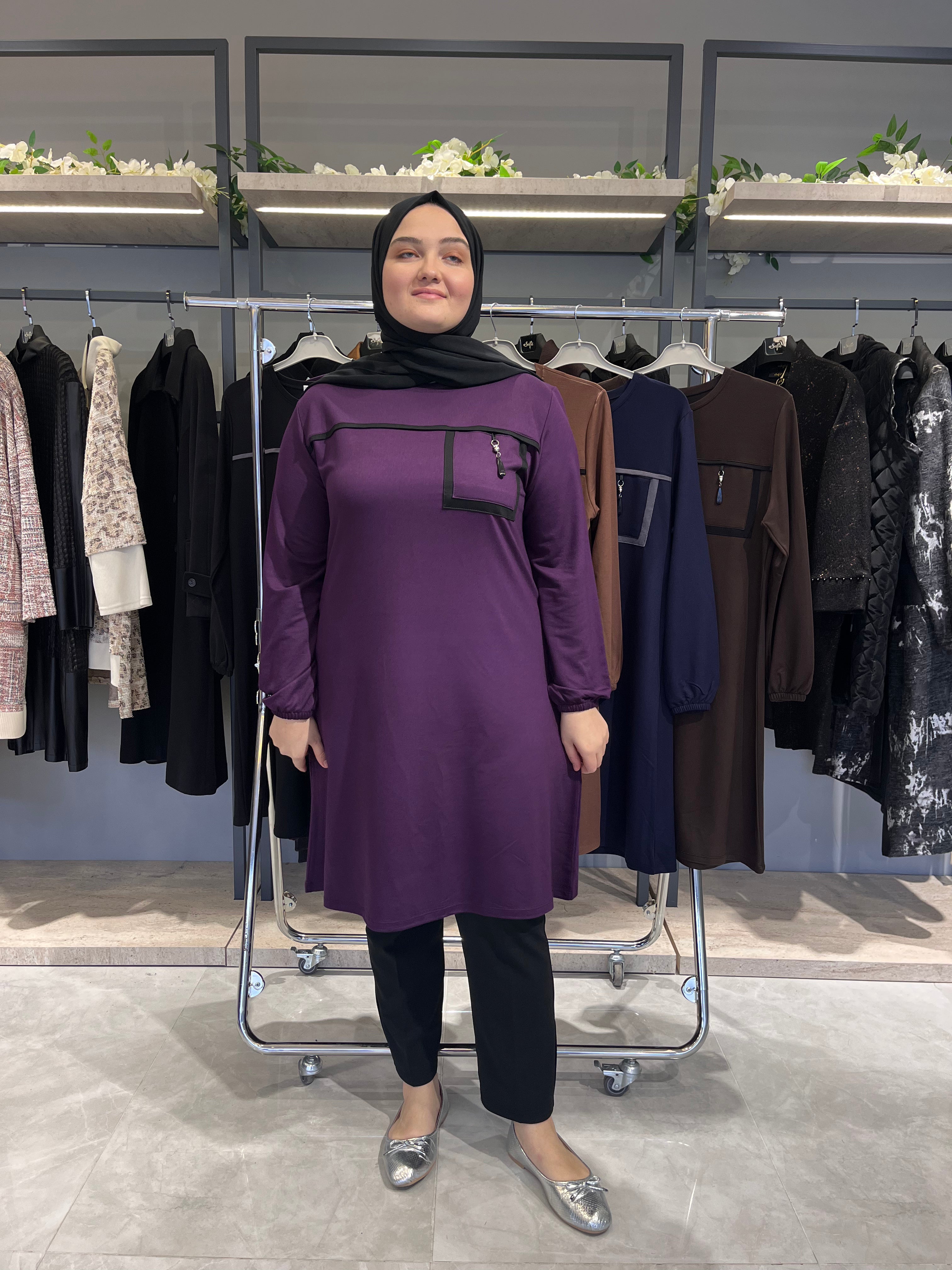 Cep Aksesuarlı Günlük Tunik - 7319