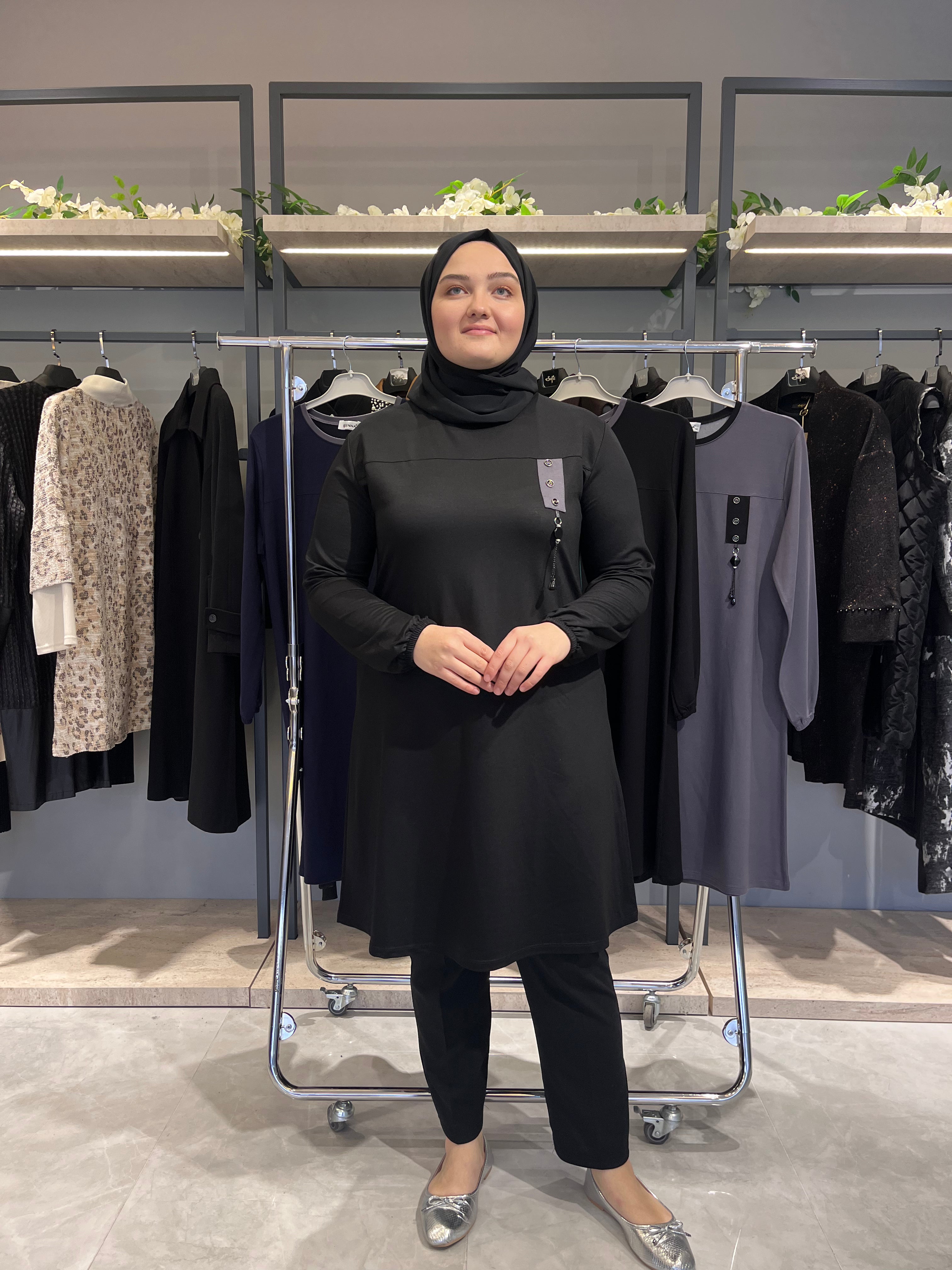 Düğme Aksesuarlı Günlük Tunik - 7320