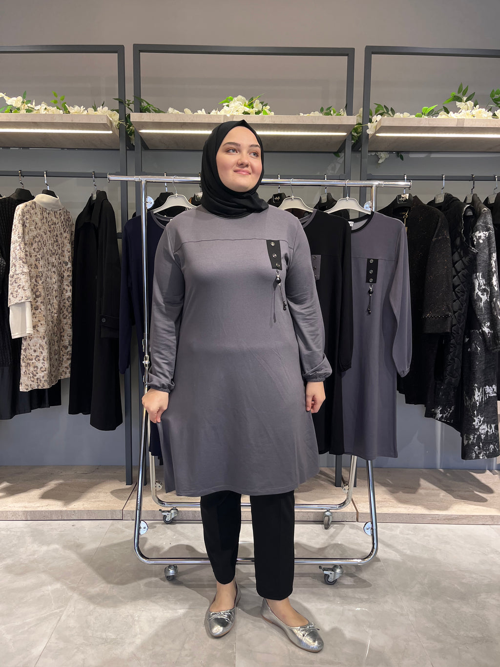 Düğme Aksesuarlı Günlük Tunik - 7320