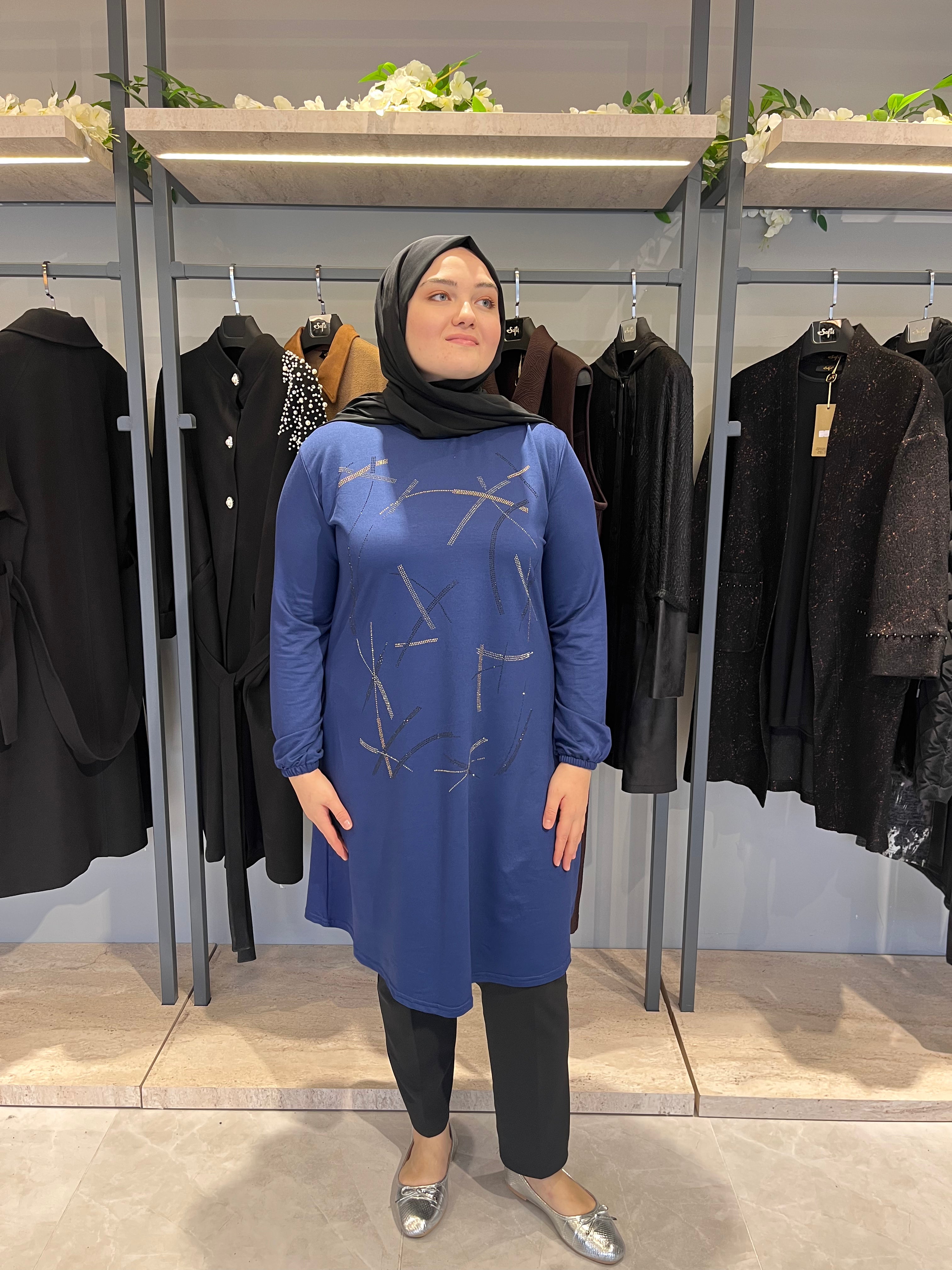 Önü Taşlı Günlük Tunik - 7318