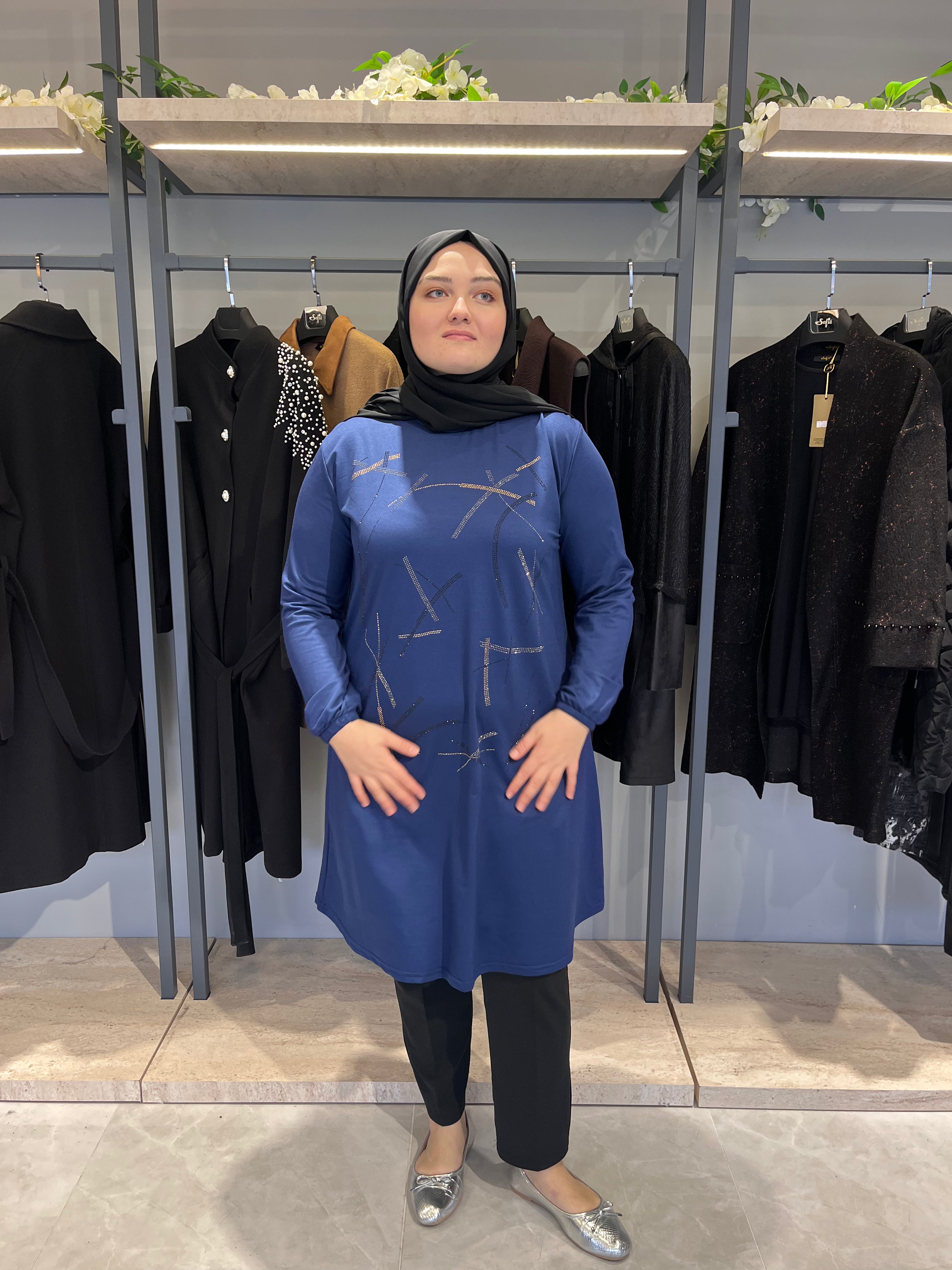 Önü Taşlı Günlük Tunik - 7318