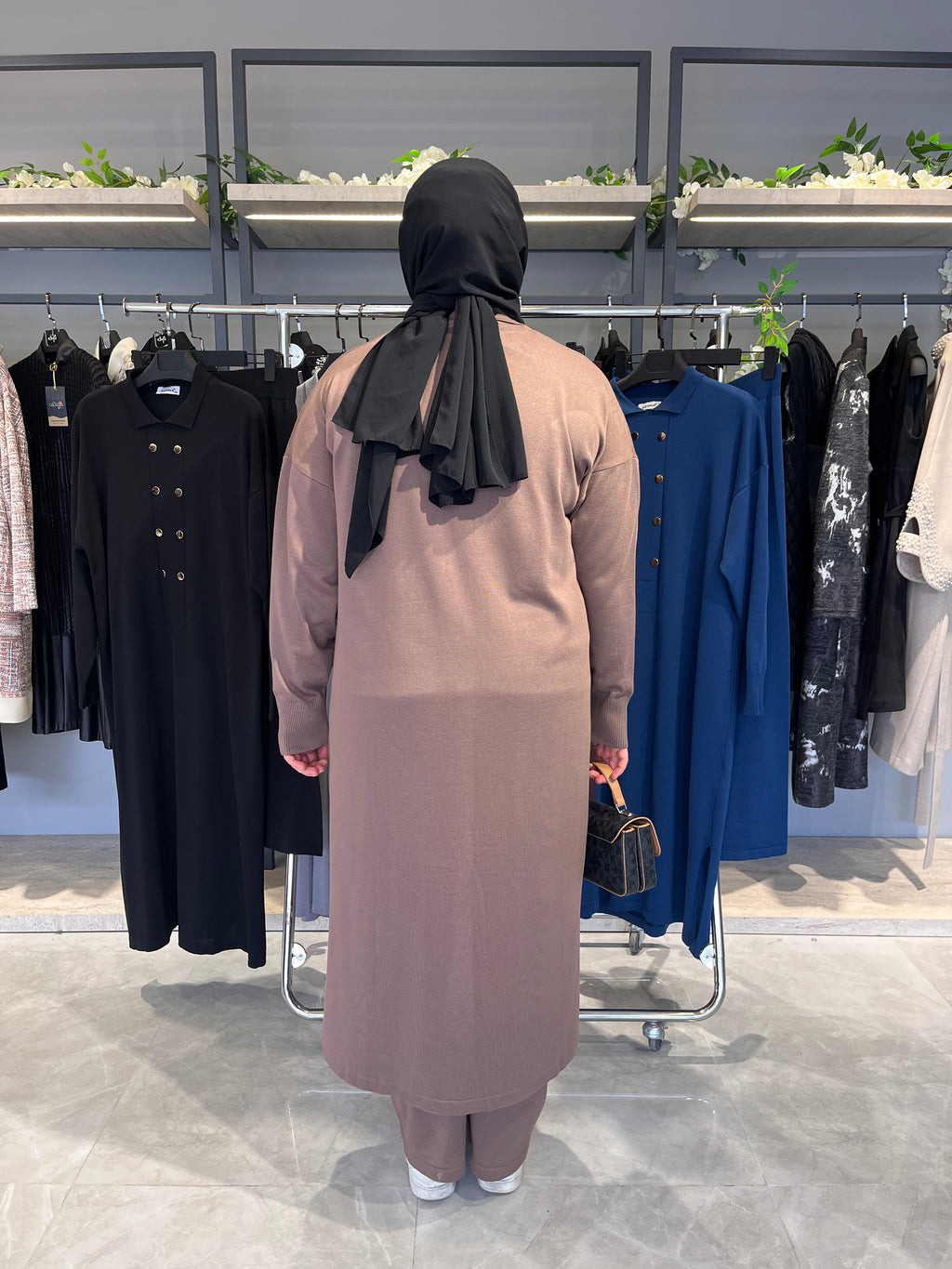 Çift Düğmeli Büyük Beden Pantolonlu Merserize Takım - 7041