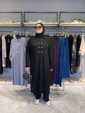 Çift Düğmeli Büyük Beden Pantolonlu Merserize Takım - 7041