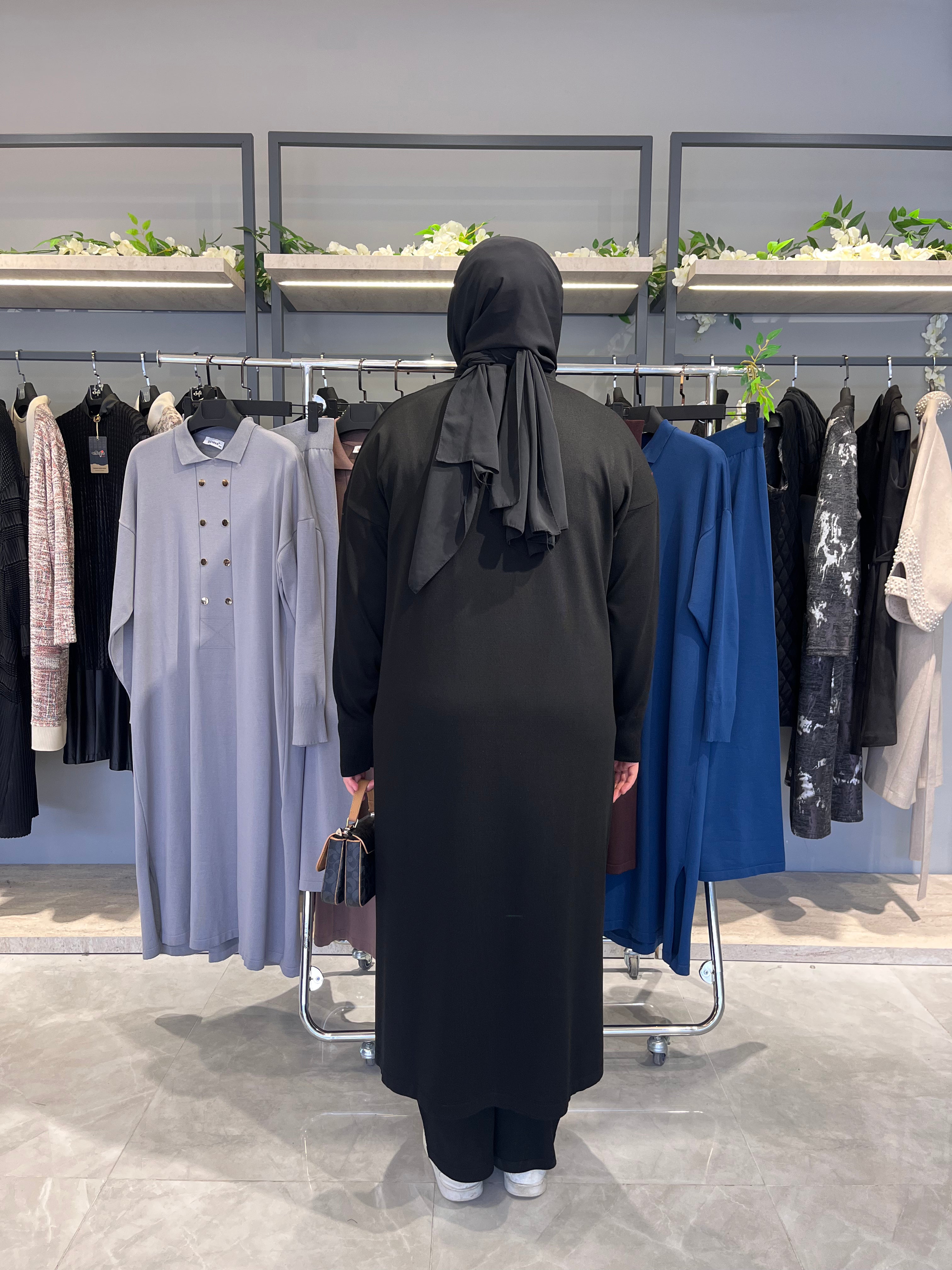 Çift Düğmeli Büyük Beden Pantolonlu Merserize Takım - 7041