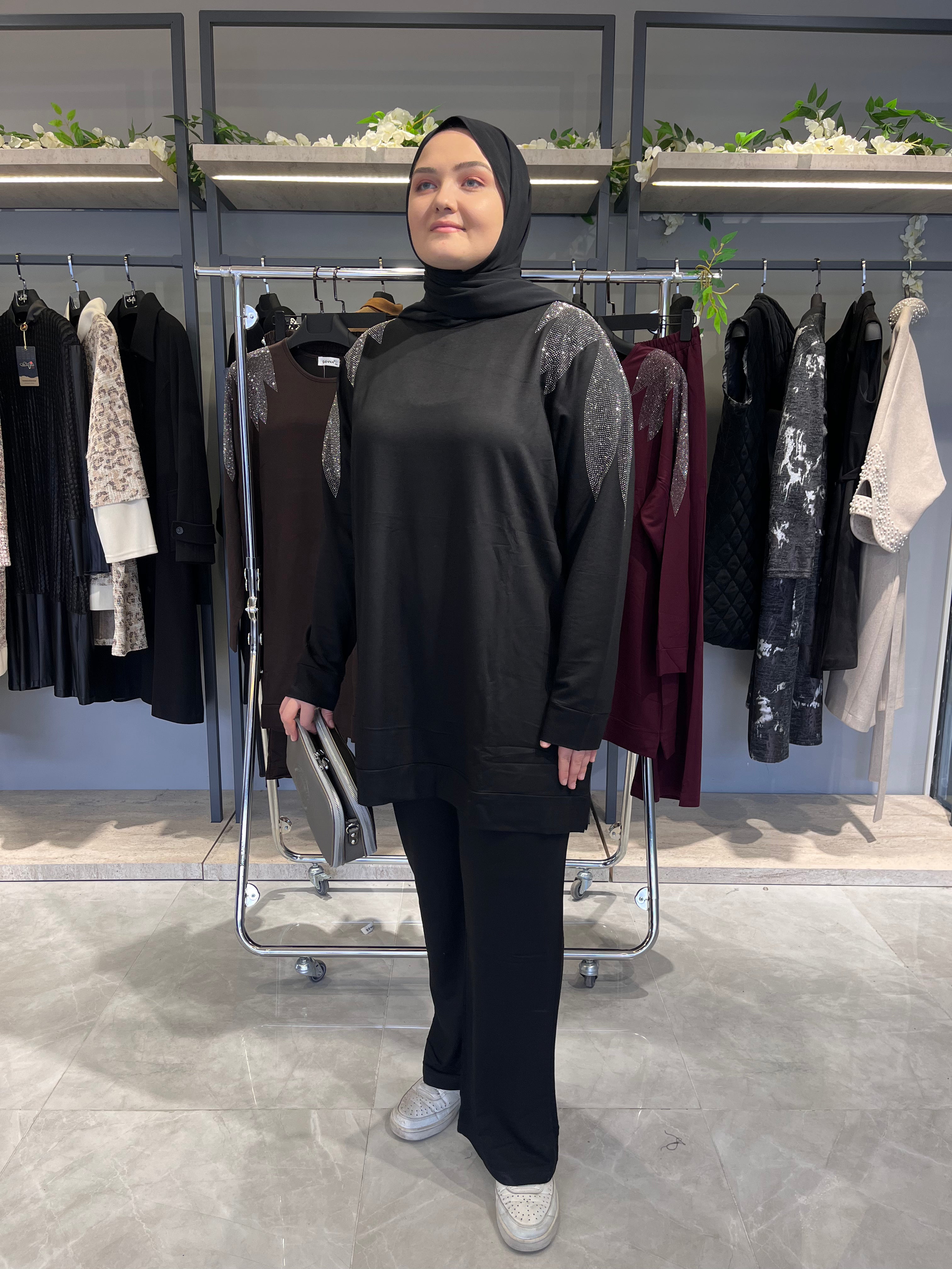 Omuz Taş İşlemeli Pantolon Takım - 829