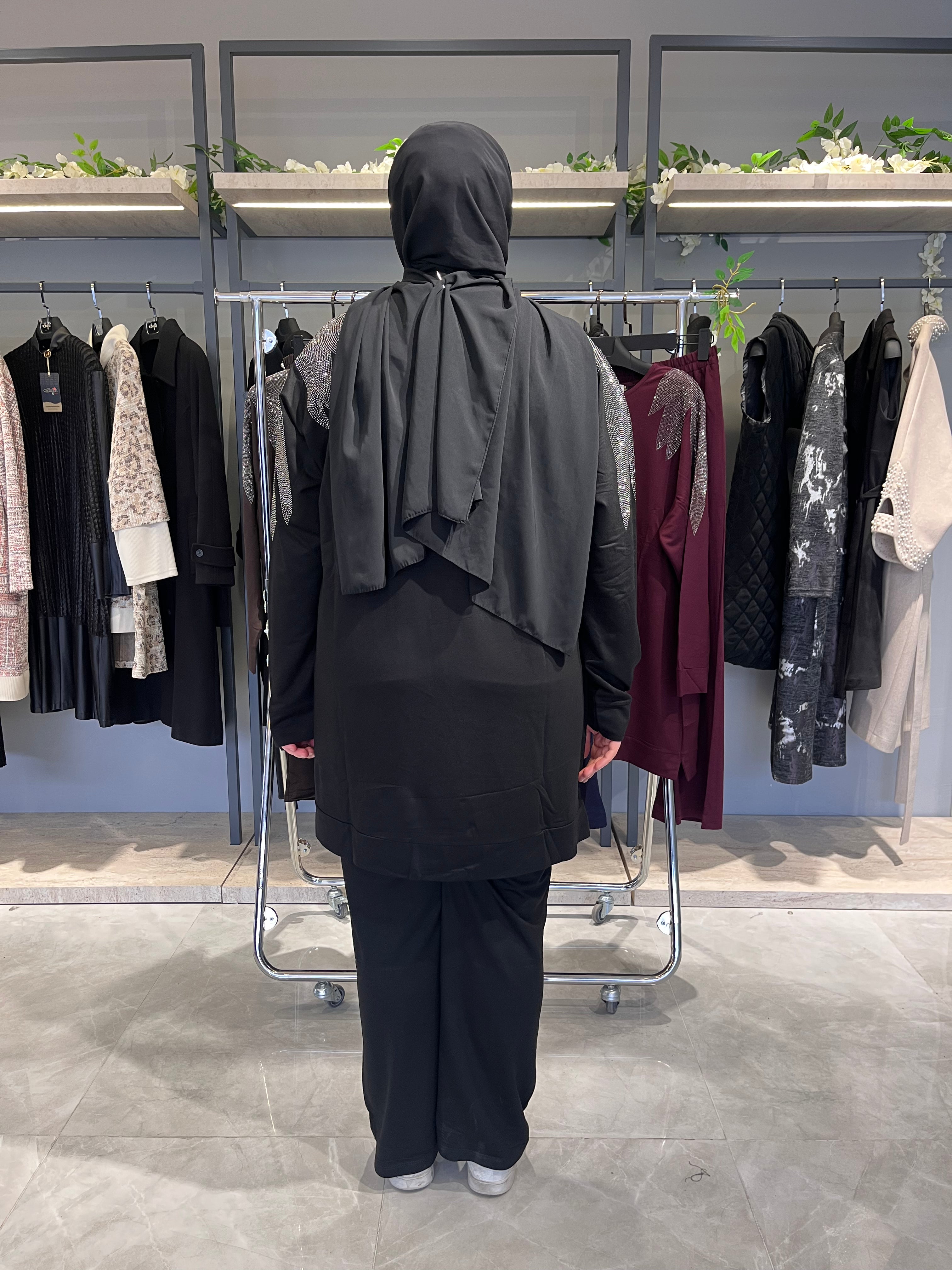 Omuz Taş İşlemeli Pantolon Takım - 829