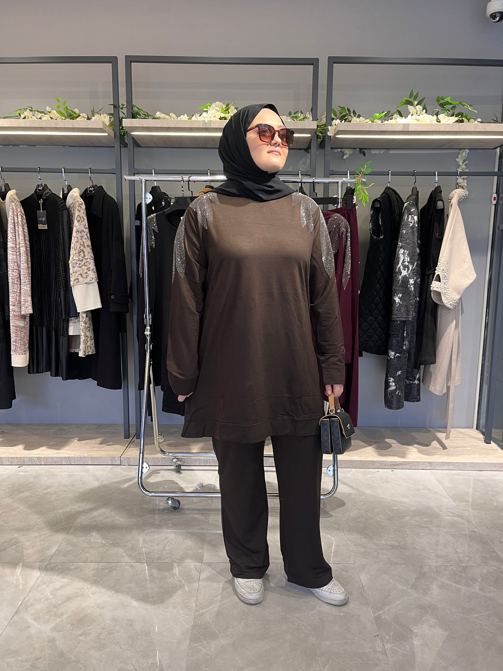 Omuz Taş İşlemeli Pantolon Takım - 829