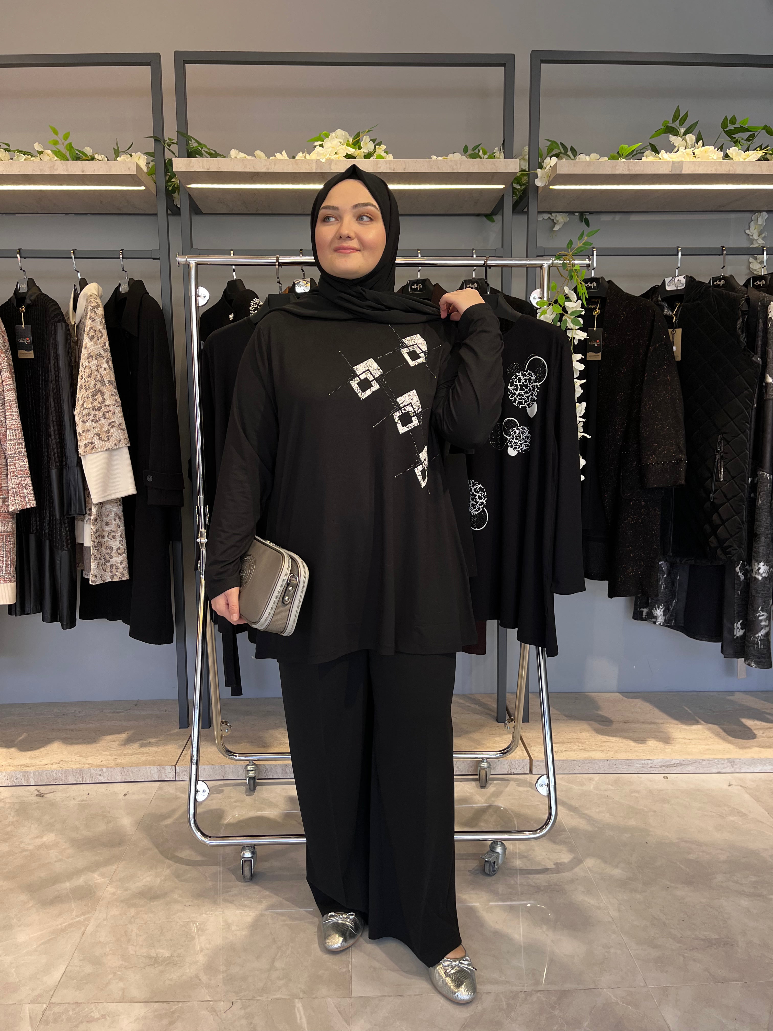 Önü Baskılı Günlük Tunik - 797