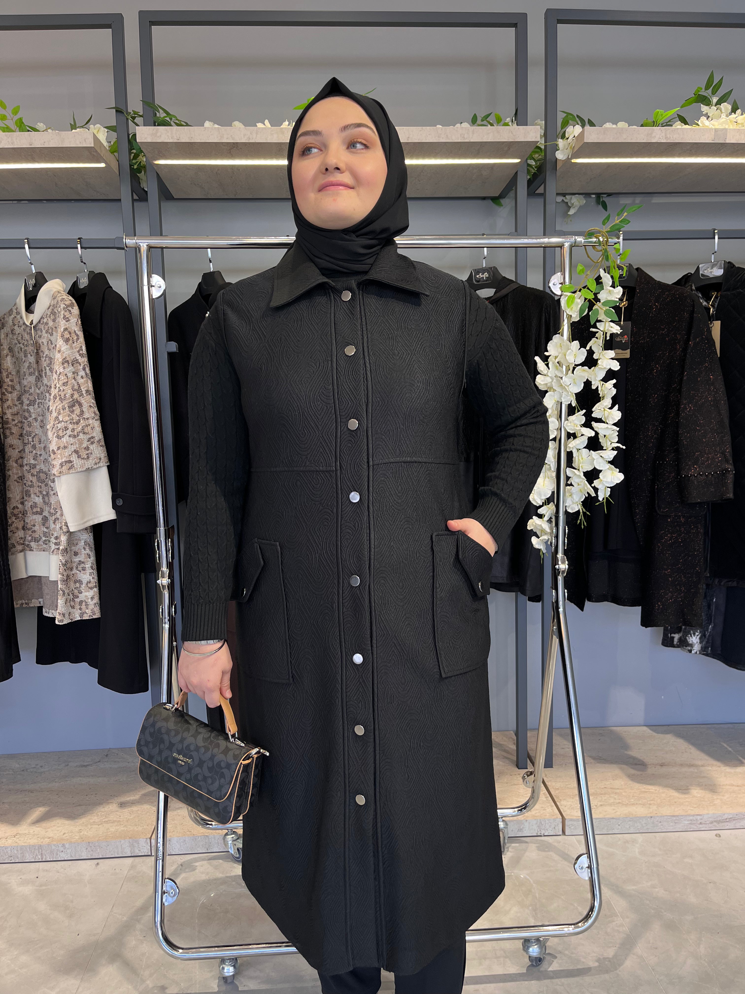 Desenli Örme Kapitone Yelek  - 26002