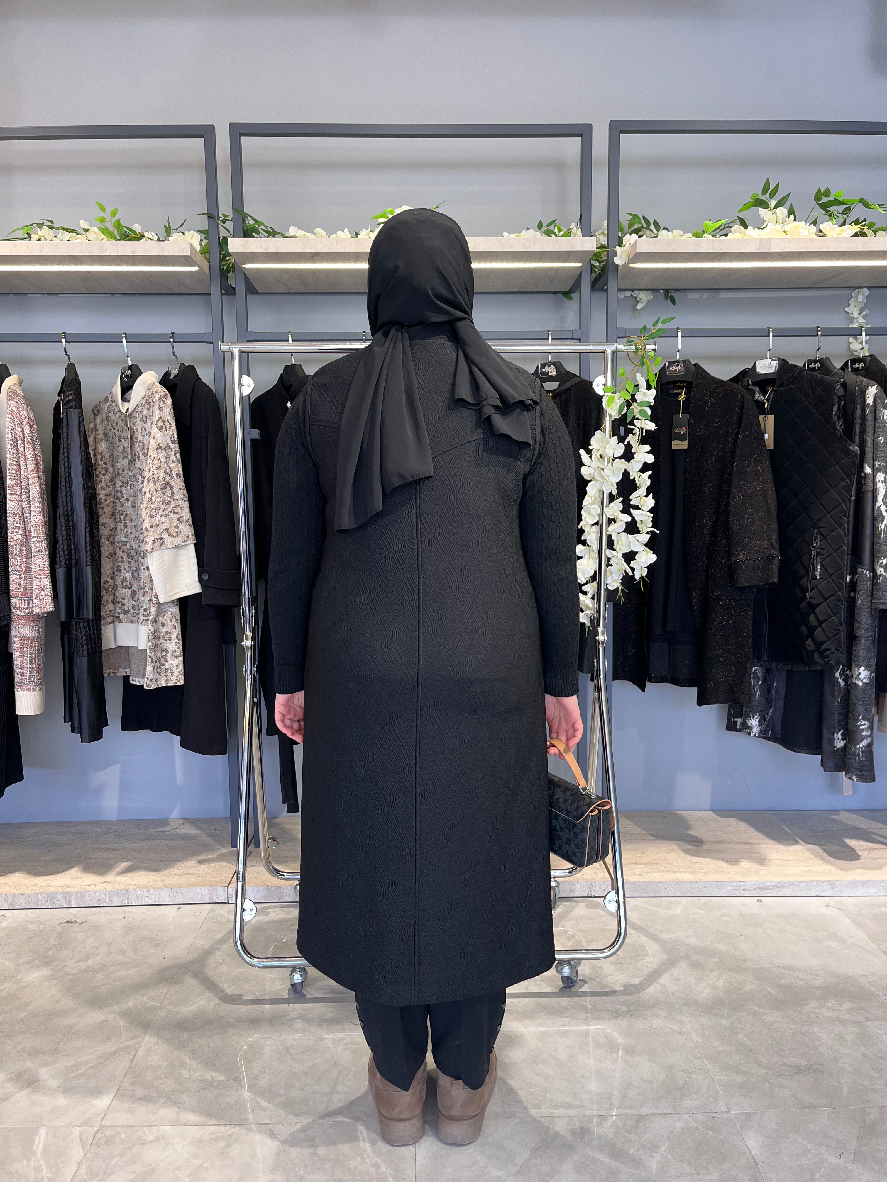 Desenli Örme Kapitone Yelek  - 26002