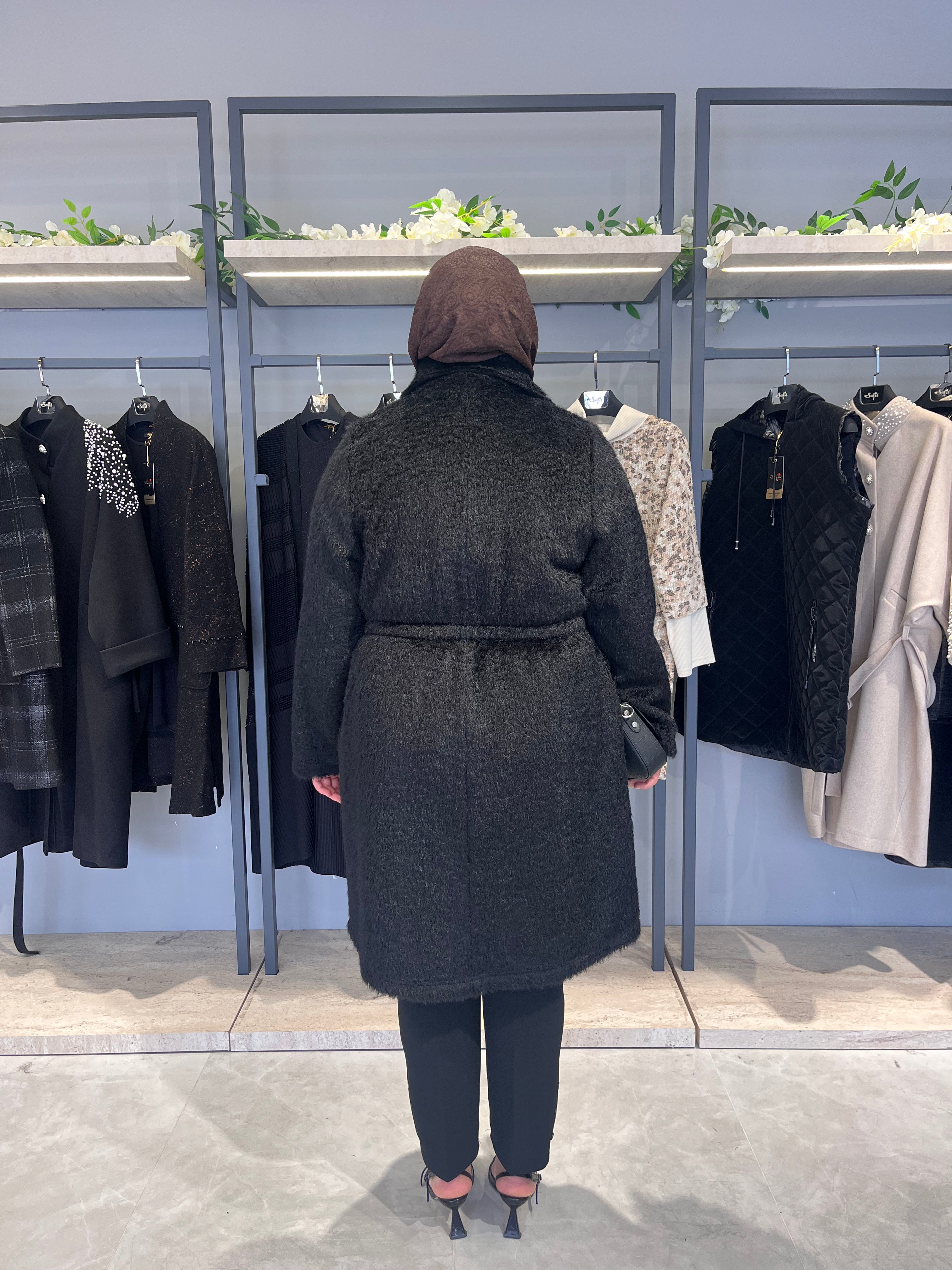 Beli Lastikli Şık Astarsız Kaban - 26029