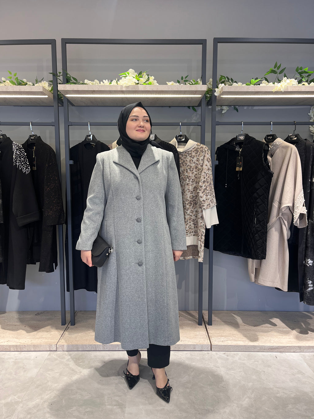 Klasik Kesim 5 Düğmeli Astarlı Kaşe Kaban  - 4806