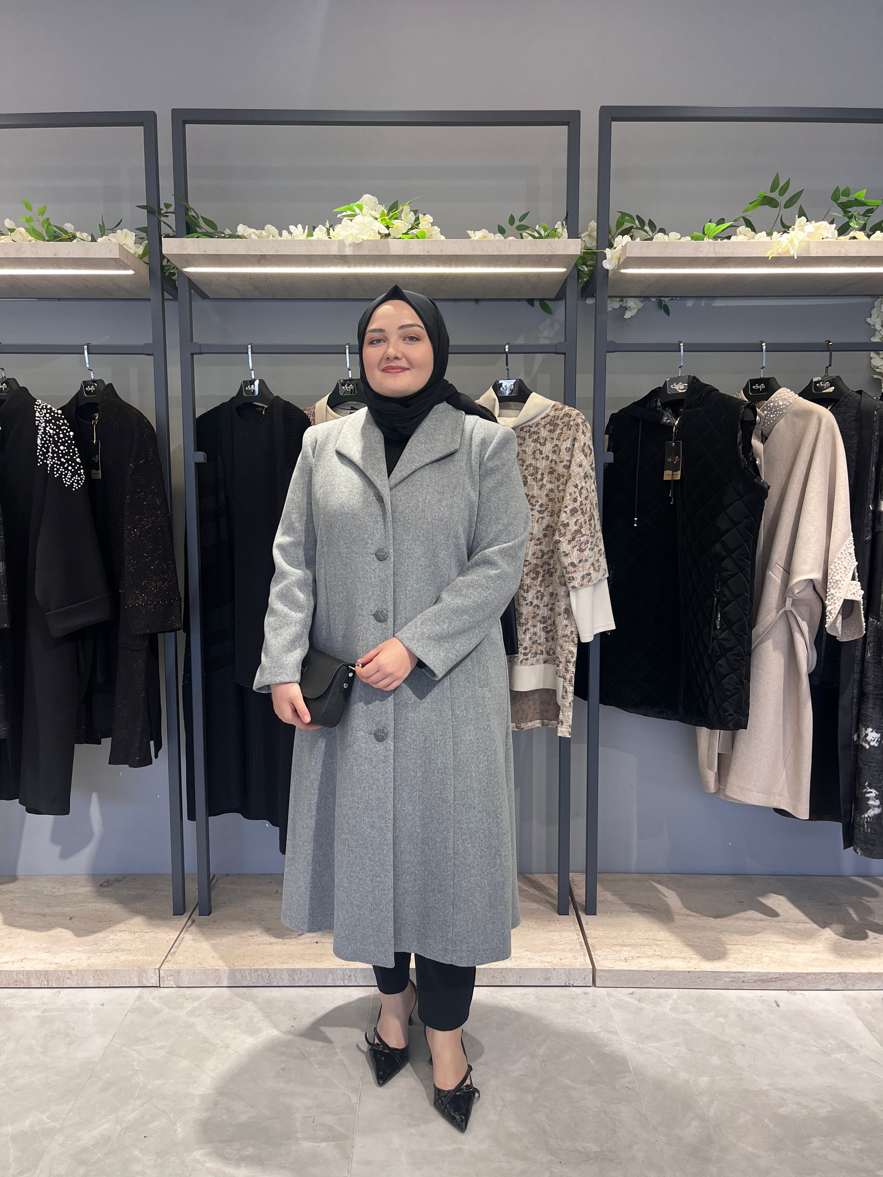 Klasik Kesim 5 Düğmeli Astarlı Kaşe Kaban  - 4806
