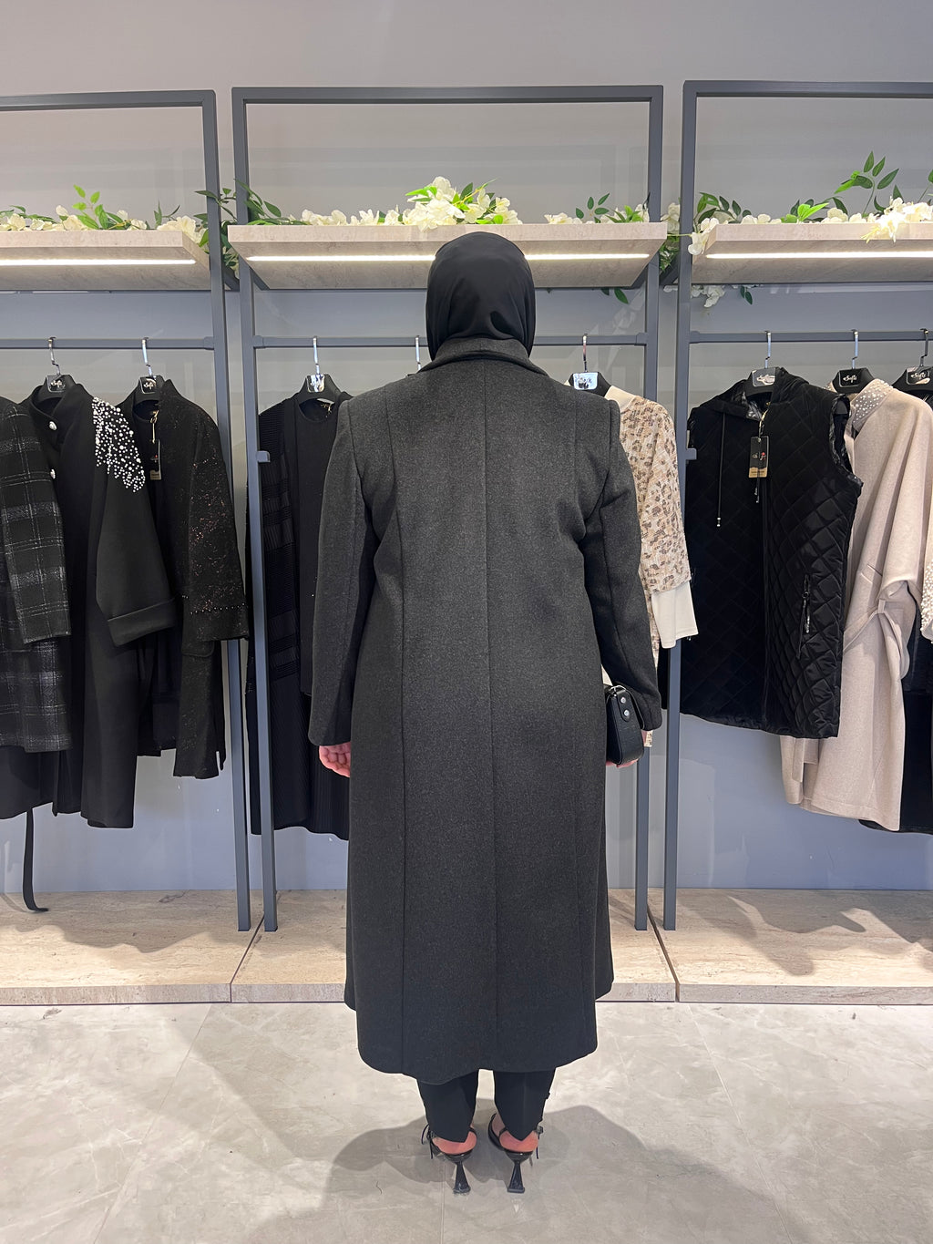 Klasik Kesim 5 Düğmeli Astarlı Kaşe Kaban  - 4806