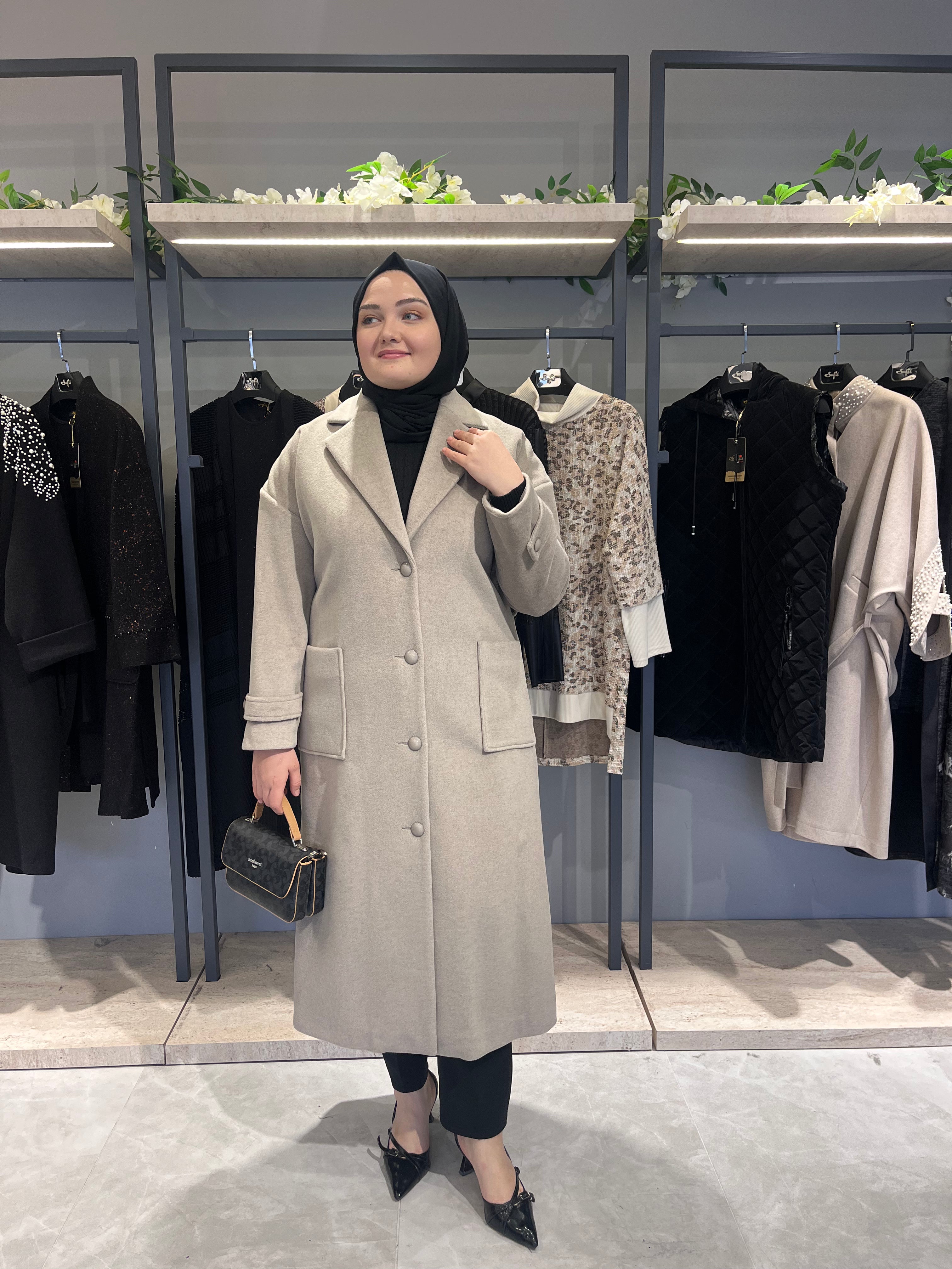 Torba Cepli Kuşaklı Astarlı Kaban - 4808