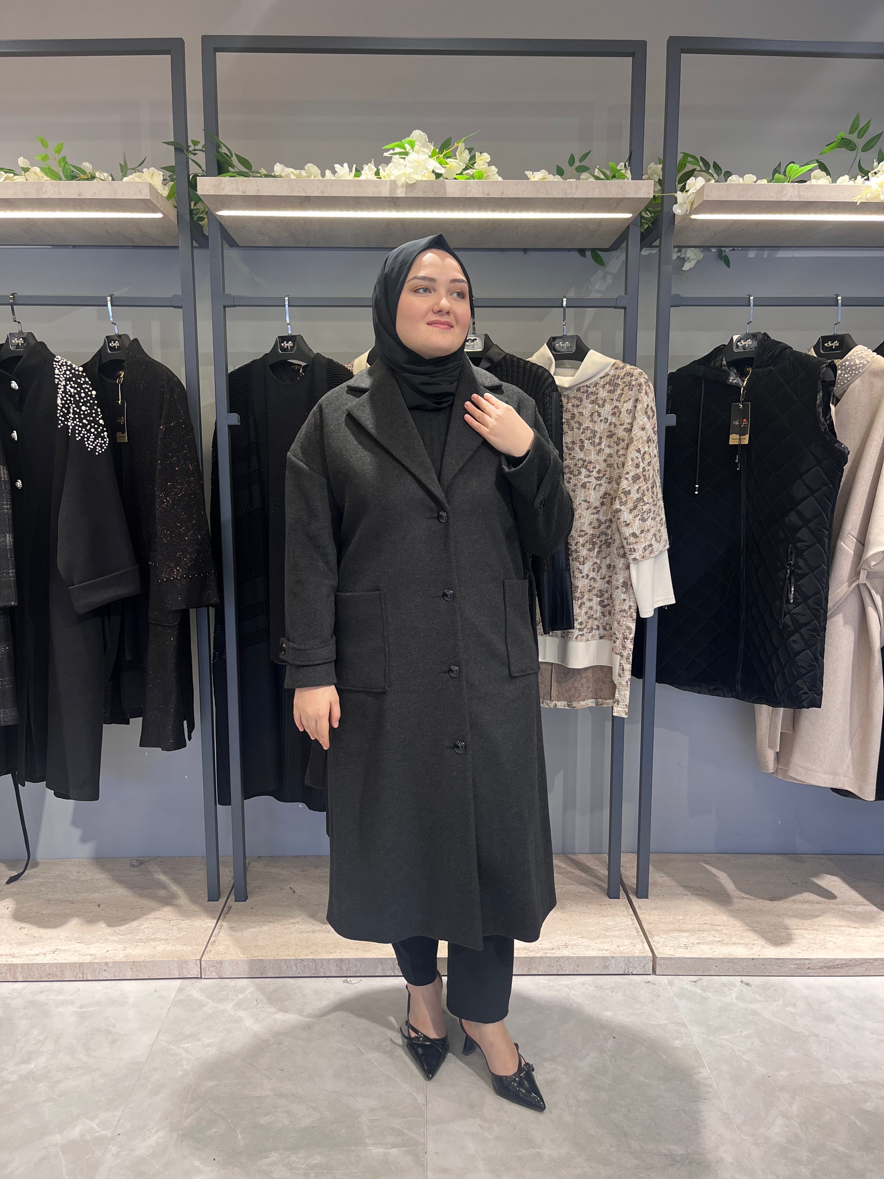 Torba Cepli Kuşaklı Astarlı Kaban - 4808