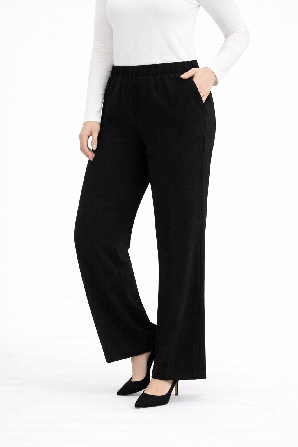 Bol Paça Rahat Kalıp Krep Pantolon - 2315