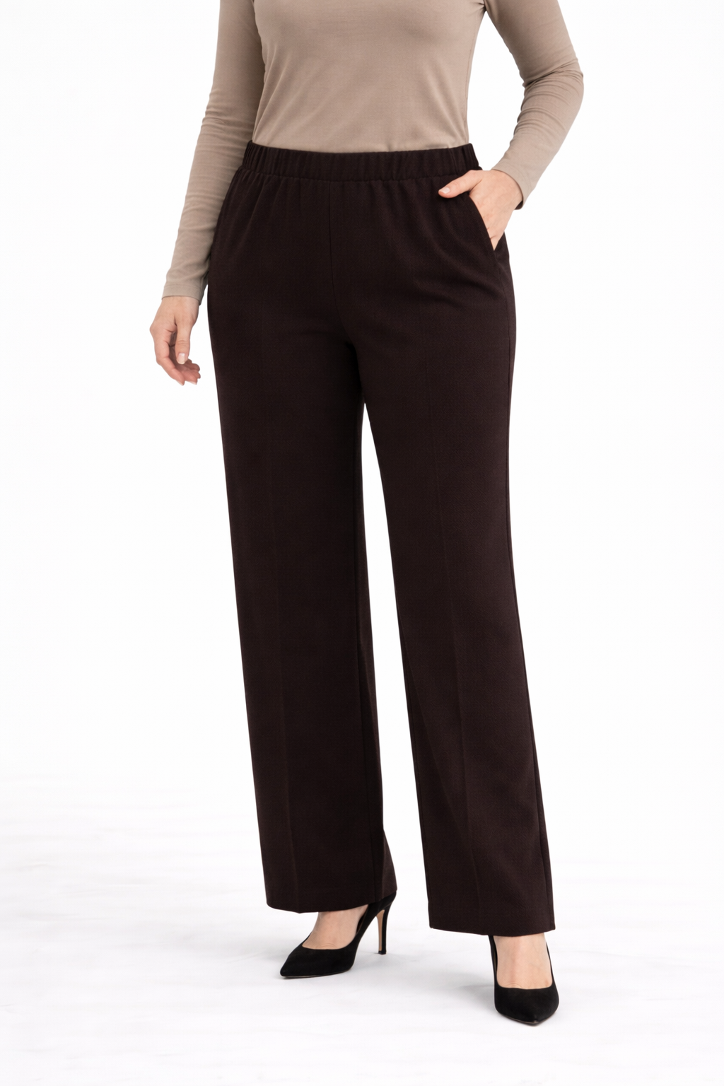 Bol Paça Rahat Kalıp Krep Pantolon - 2315