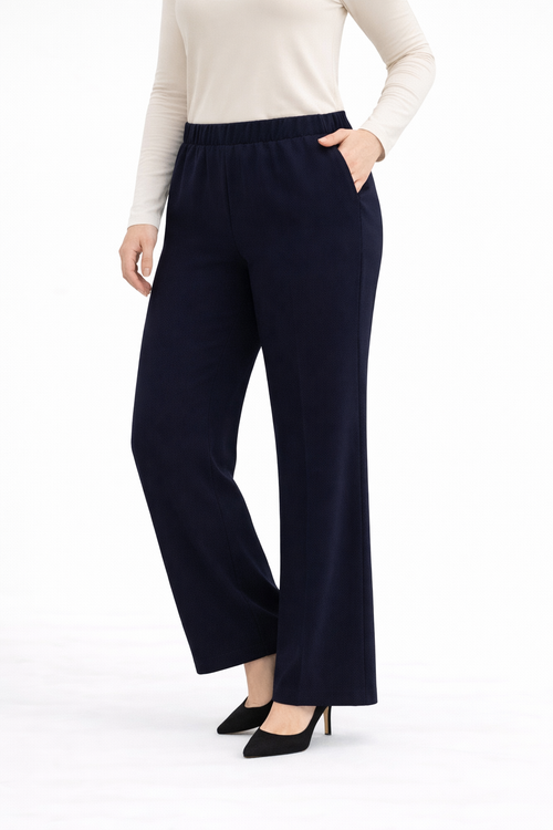 Bol Paça Rahat Kalıp Krep Pantolon - 2315